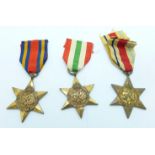 Three WWII Star medals