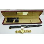 Two lady's Raymond Weil wristwatches, with one case