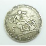 A George III silver crown, 1820, rim a/f