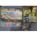 Two boxes of vintage toys and games including Merit Brick Builders **PLEASE NOTE THIS LOT IS NOT