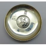 A silver 1977 Silver Jubilee dish, 78g, numbered 1565