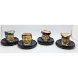 Four Royal Doulton toothpick holders, including Old Charley and Dick Turpin