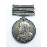 A King's South Africa Medal to 5989 Pte. T. Ward, Yorks L.I., with two bars, South Africa 1901 and