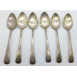 A set of six George III silver spoons by Thomas Wilkes Barker, London 1815/1816, (five 'U' and