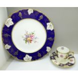 A Royal Crown Derby cabinet plate and a coffee cup and saucer