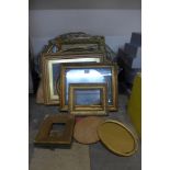 Assorted gilt picture frames and mirrors