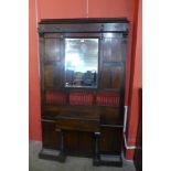 An early Victorian rosewood hallstand, 206cms h, 125cms w, 30cms d