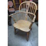 An elm and beech Windsor chair