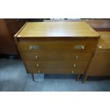 A light oak chest of drawers