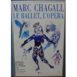 A Marc Chagall Le Ballet, L'Opera exhibition poster, framed