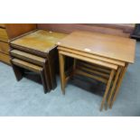 Two teak nests of tables