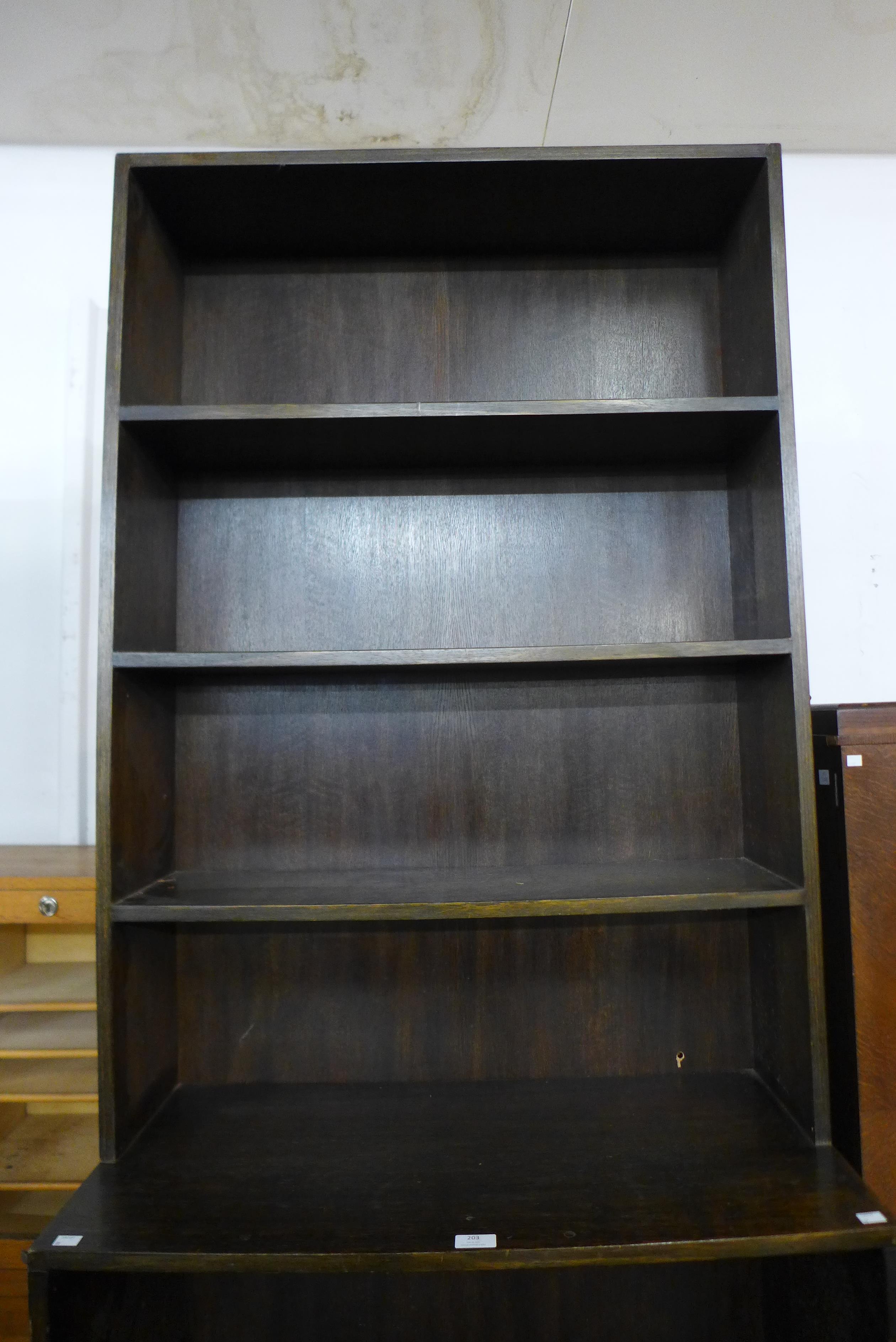 A large oak open bookcase - Image 2 of 3