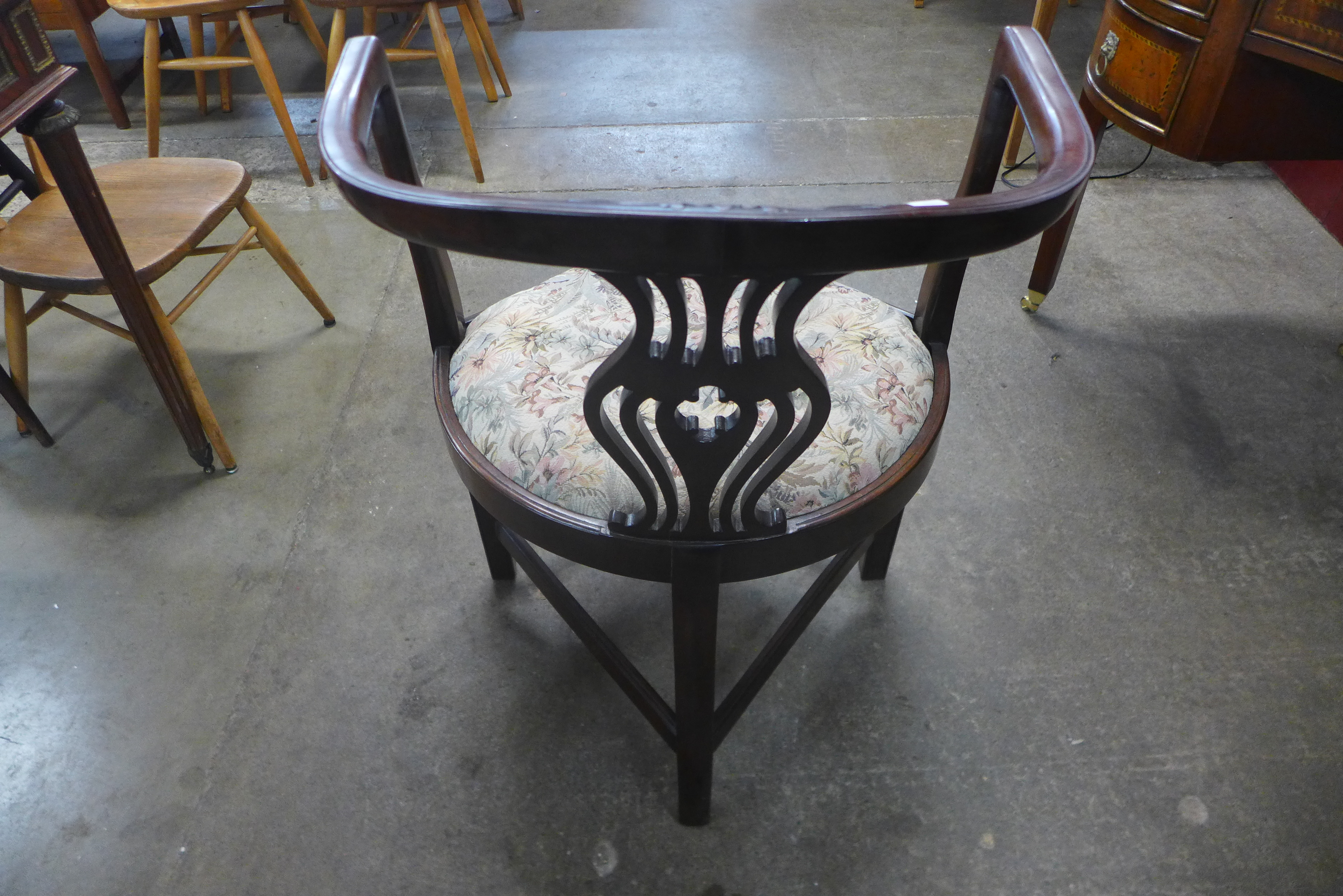 A Chippendale Revival mahogany elbow chair - Image 2 of 2
