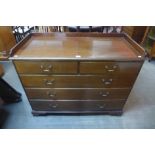 A late Victorian mahogany chest of drawers, 98cms h, 123cms w, 56cms d