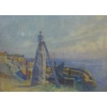 Frederick George Cotman (1850-1920), coastal landscape, watercolour, 27 x 38cms, framed