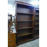 An oak open bookcase