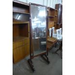 A mahogany cheval mirror