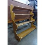 A Victorian pine wall hanging shelf