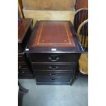 A mahogany and leather topped filing chest