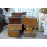 Eleven assorted Victorian boxes