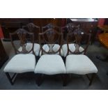 A set of six Hepplewhite Revival mahogany dining chairs
