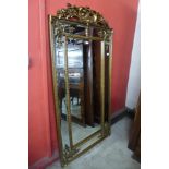 A large French style gilt framed mirror, 184 x 92cms (M32138) #