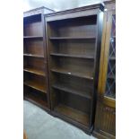 An oak open bookcase