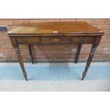 A George IV mahogany rectangular fold over tea table