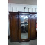 A Victorian mahogany breakfront wardrobe, 210cms h, 205cms w, 70cms d