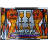 A set of six signed Gilbert & George posters, The Beard Pictures and Their Fuckosophy, 2017, 600 x