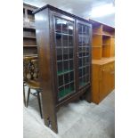 An oak two door bookcase