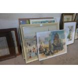 Assorted prints, including a Lowry print (5)