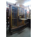 An oak side by side bureau bookcase