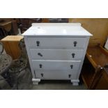 A painted oak chest of drawers