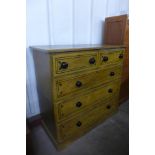 A Victorian pine chest of drawers, 110cms h, 115cms w, 52cms d