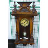 A 19th Century walnut Vienna wall clock, 80cms h