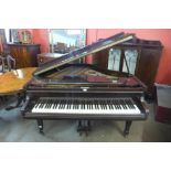 A Cramer mahogany Baby Grand piano, 96cms h, 146cms w, 128cms d and a stool