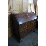 A George III inlaid mahogany bureau,112cms h, 115cms w, 55cms d