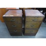A pair of Compactom oak bedside chests