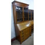 A George III mahogany bureau bookcase, 217cms h, 102cms w, 50cms d