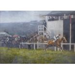 Algernon Thompson (1880-1944), "Coranach", The Derby 1926, oil on canvas, 35 x 50cms, framed