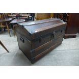 An early 20th Century dome topped steamer trunk