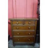 A Victorian style mahogany chest of drawers, 144cms h, 114cms w, 56cms d