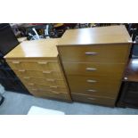 Two teak chests of drawers