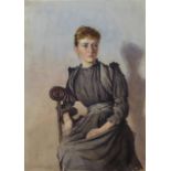 English School, portrait of a lady, watercolour, 35 x 25cms, unframed