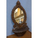 A French style carved wood mirror, 90cms h