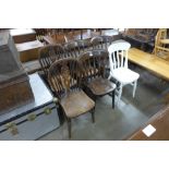 Six assorted Victorian kitchen chairs