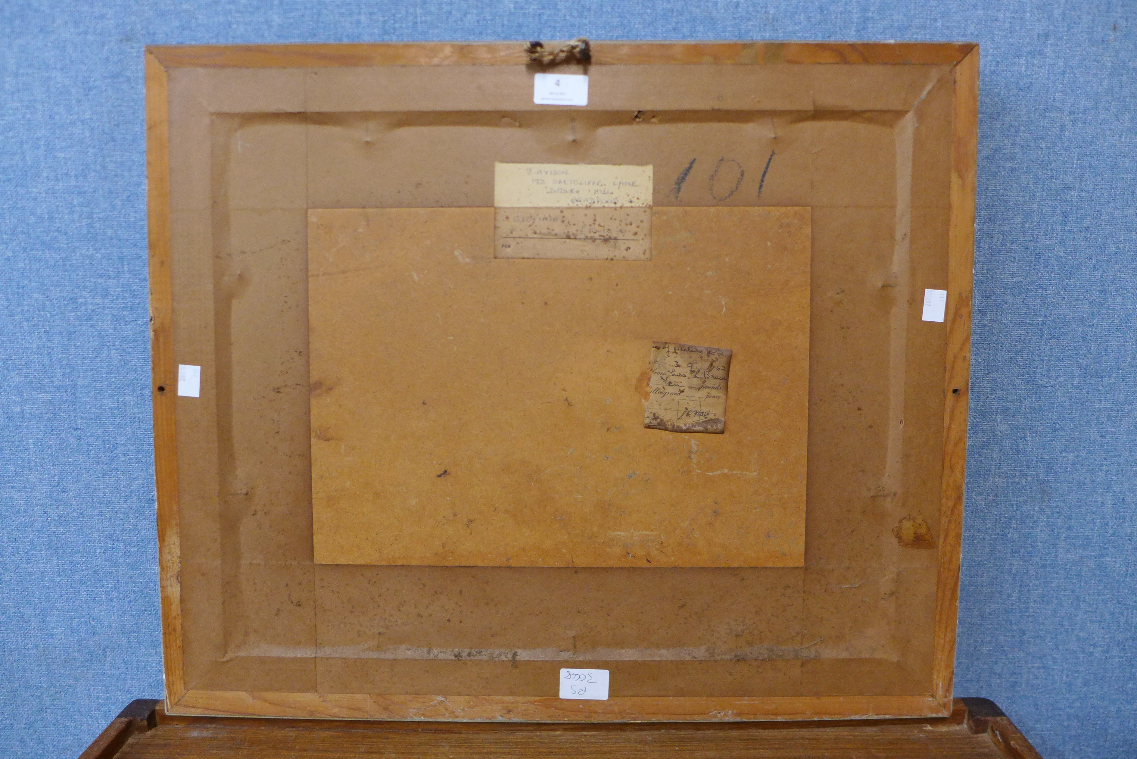 J. Avison, still life of gloxinia, oil on board, 39 x 50cms, framed - Image 4 of 4