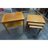 A Legate teak nest of tables and an occasional table