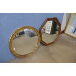 A gilt framed mirror and one other